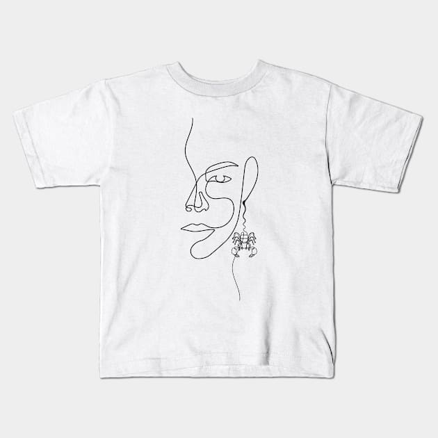 She's a Scorpio | One Line Drawing | One Line Art | Minimal | Minimalist Kids T-Shirt by One Line Artist